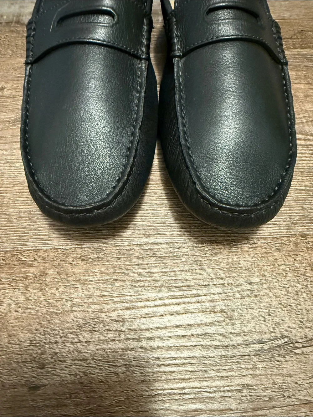Coach Black Leather Penny Loafers for Men